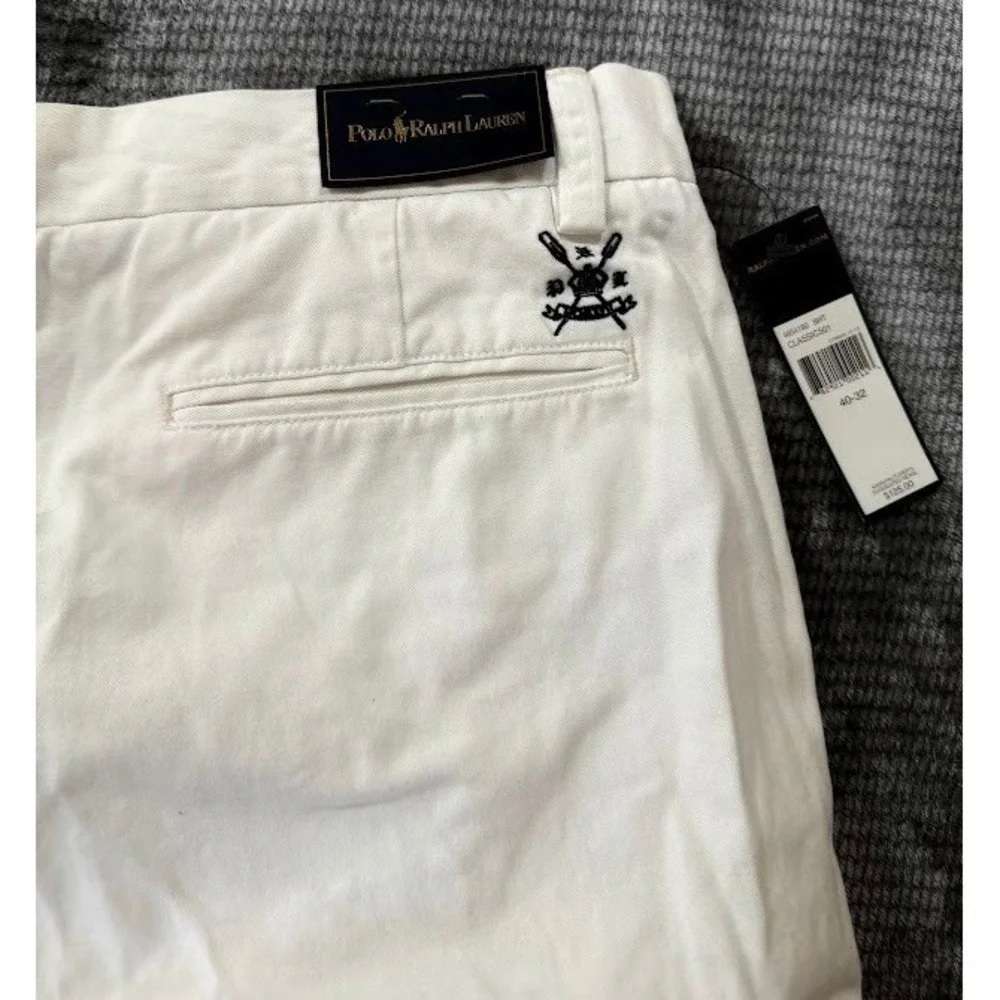 Polo Ralph Lauren Mens White Classic Cotton Chino Pocketed Pants 40x32 NWT